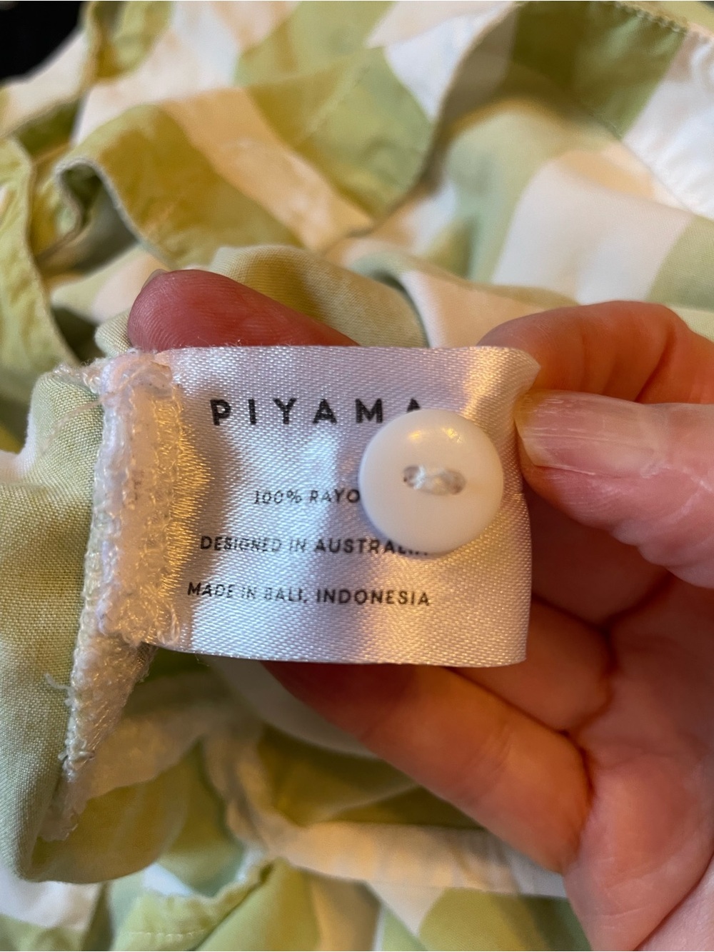 PIYAMA Abigail Short Sleeve Shorts Pajama Set in Margarita Green Print Size M - Picture 8 of 11